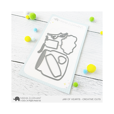 Jar of Hearts Die by Mama Elephant for cardmaking and paper crafts.  UK Stockist, Seven Hills Crafts