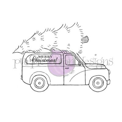 Christmas Truck unmounted rubber stamp by Stacey Yacula for Purple Onion Designs.  Exclusive in the UK to Seven Hills Crafts