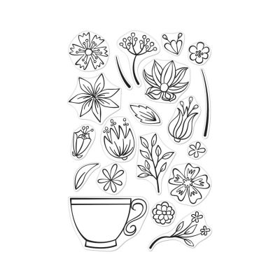 Teacup Flowers Stamp