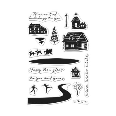 Snowy Town Stamp