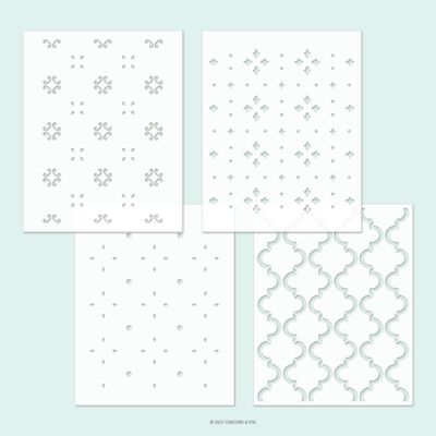 Concord and 9th Cottage Charm Stencil to create country wallpaper style backgrounds on cards for all occassions