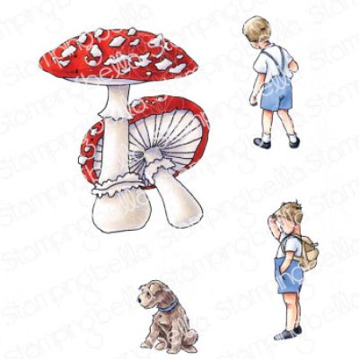 Edgar and Molly Vintage Mushroom Stamp