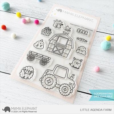 Little Agenda Farm Stamp by Mama Elephant for cardmaking and paper crafts.  UK Stockist, Seven Hills Craft