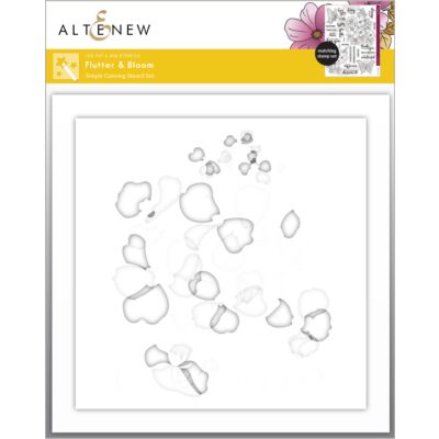 Altenew Flutter & Bloom Stencil Set for creating floral art for cardmaking, scrapbooking and framed prints 