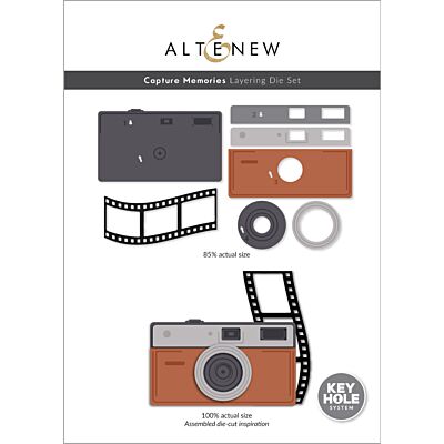 Altenew Capture Memories Layering Die for creating camera and film die cuts for cardmaking and scrapbook layouts