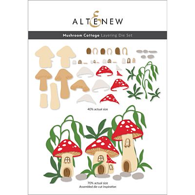 Altenew Mushroom Cottage Layering Die for creating mushroom die cuts for cardmaking and scrapbook layouts