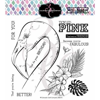 Big & Bold Tickled Pink Flamingo Stamp