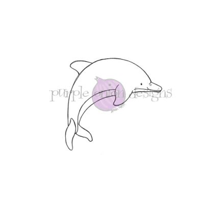 Flipper the dolphin unmounted rubber stamp by Stacey Yacula for Purple Onion Designs.  Exclusive in the UK to Seven Hills Crafts