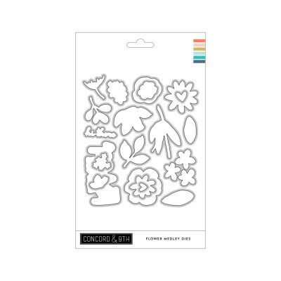 Flower Medley Die Set by Concord and 9th Playful for cardmaking and paper crafts.  UK Stockist, Seven Hills Crafts
