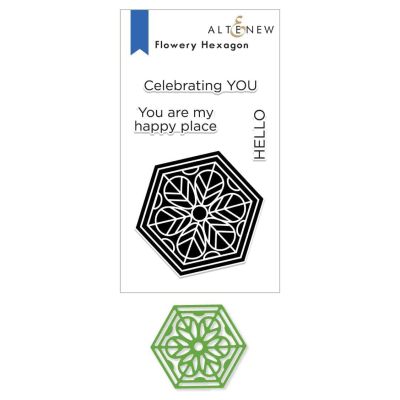 ALT Flowery Hexagon Stamp and Die set