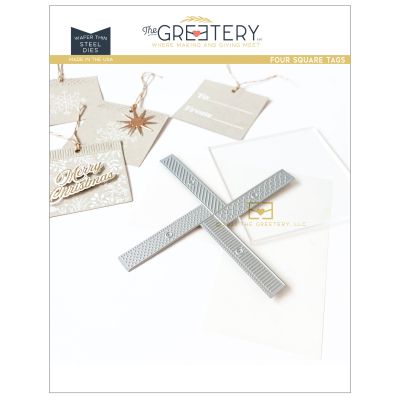 Four Square Tags Die by The Greetery, All That Glitters Collection, UK Exclusive Stockist, Seven Hills Crafts 5 star rated for customer service, speed of delivery and value