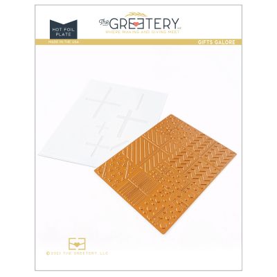 greetery gifts galore hotfoil plate and matching stencil for paper crafting