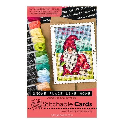 Embroidery Pattern gnome Place Like Home by Waffle Flower for cardmaking and paper crafts.  UK Stockist, Seven Hills Crafts