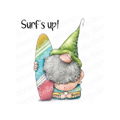 Gnome With a Surfboard Stamp