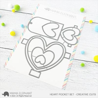 heart pocket Die by Mama Elephant for cardmaking and paper crafts.  UK Stockist, Seven Hills Crafts