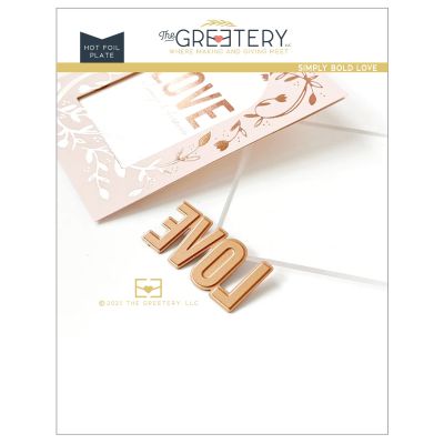 Simply Bold Love Hot Foil Plate by The Greetery, Spring Fling Collection, UK Exclusive Stockist, Seven Hills Crafts 5 star rated for customer service, speed of delivery and value