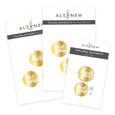 Altenew Every Day Sentiment Hot Foil and Die set for cardmaking and paper crafts.  UK Stockist, Seven Hills Crafts