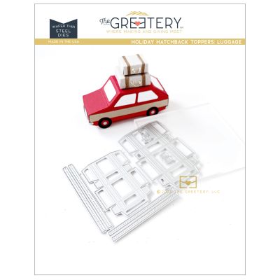 Holiday Hatchback Toppers: Luggage Die by The Greetery, Recollective Holiday Collection, UK Exclusive Stockist, Seven Hills Crafts 5 star rated for customer service, speed of delivery and value