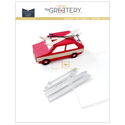 Holiday Hatchback Toppers: Skis Die by The Greetery, Recollective Holiday Collection, UK Exclusive Stockist, Seven Hills Crafts 5 star rated for customer service, speed of delivery and value