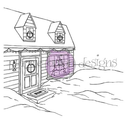 Holiday House Background Stamp