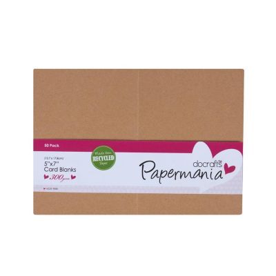 Papermania 5 x 7 Inch Cards and Envelopes Pack - Kraft  (50)