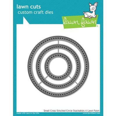 Small Cross Stitched Circle Lawn Cuts