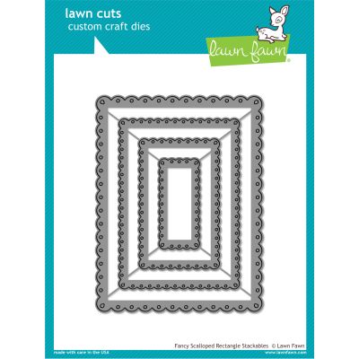 Fancy Scalloped Rectangle Stackable Lawn Cut