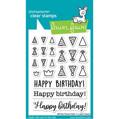 All The Party Hats Stamp by Lawn Fawn at Seven Hills Crafts UK stockist 5 star rated for customer service, speed of delivery and value