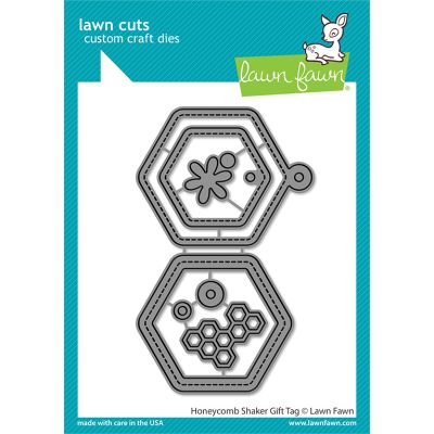 Lawn Fawn UK Stockist - Seven Hills Crafts - Honeycomb Shaker Gift Tag Die for cardmaking and paper crafts