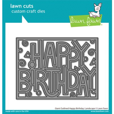 LF Giant Outlined Happy Birthday - Landscape Die