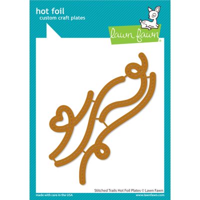 Lawn Fawn UK stockist - Stitched Trails Hot Foil Plate Coordinating die for cardmaking and papercrafts