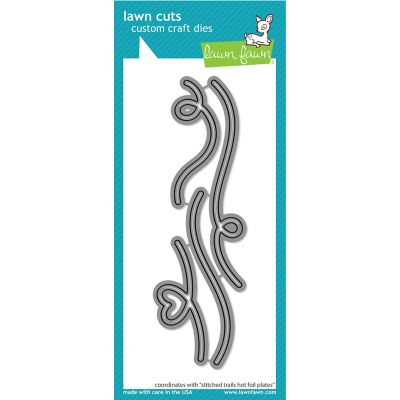 Lawn Fawn UK stockist - Stitched Trails Hot Foil Plate Coordinating die for cardmaking and papercrafts