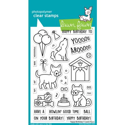 Yappy Birthday Die by Lawn Fawn at Seven Hills Crafts UK stockist 5 star rated for customer service, speed of delivery and value