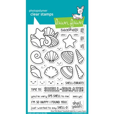 How You Bean Seashell Add-On Stamp by Lawn Fawn at Seven Hills Crafts UK stockist 5 star rated for customer service, speed of delivery and value