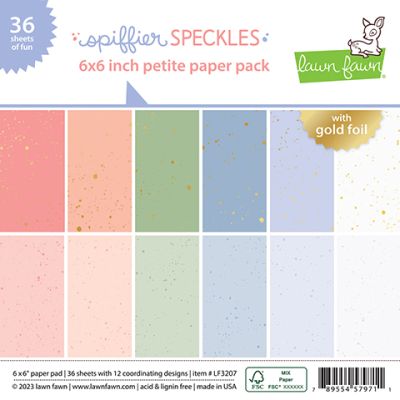 Spiffier Speckles Paper Pack by Lawn Fawn June 2023 UK stockist Seven Hills Crafts 5 star rated for customer service, speed of delivery and value