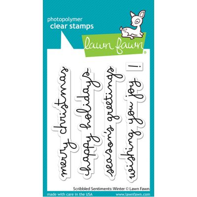 scribbled sentiments winter by Lawn Fawn at Seven Hills Crafts UK stockist 5 star rated for customer service, speed of delivery and value