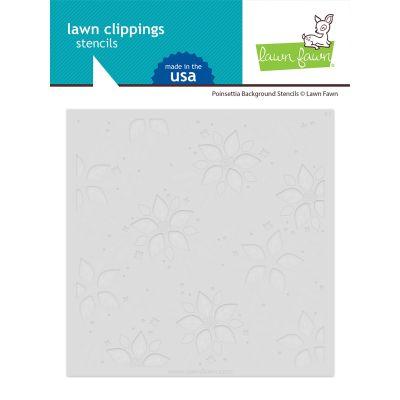poinsettia background stencil by Lawn Fawn at Seven Hills Crafts UK stockist 5 star rated for customer service, speed of delivery and value