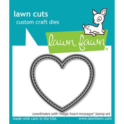 magic heart messages die by Lawn Fawn at Seven Hills Crafts UK stockist 5 star rated for customer service, speed of delivery and value
