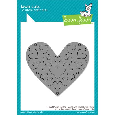 Heart Pouch Dotted Hearts Add-on Die by Lawn Fawn at Seven Hills Crafts UK stockist 5 star rated for customer service, speed of delivery and value