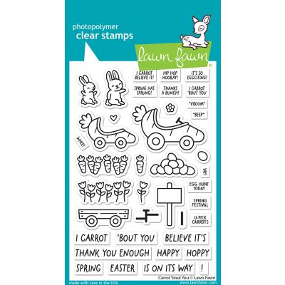 Carrot 'bout You Stamp by Lawn Fawn, UK Stockist, Seven Hills Crafts 5 star rated for customer service, speed of delivery and value