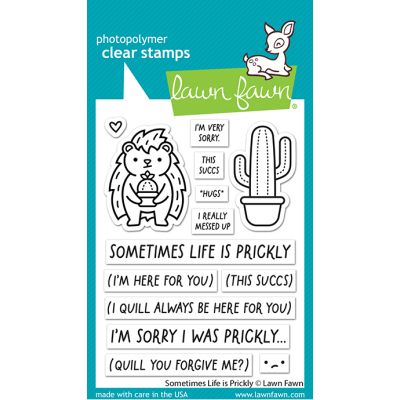 Sometimes Life is Prickly Stamp by Lawn Fawn, UK Stockist, Seven Hills Crafts 5 star rated for customer service, speed of delivery and value