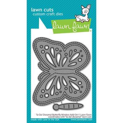 Ta-Da! Diorama! Butterfly Window Add-On die by Lawn Fawn at Seven Hills Crafts UK stockist 5 star rated for customer service, speed of delivery and value