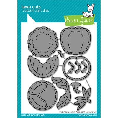 Sritched Garden Veggies die by Lawn Fawn at Seven Hills Crafts UK stockist 5 star rated for customer service, speed of delivery and value