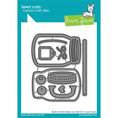 build-a-drink mason jar add-on die by Lawn Fawn at Seven Hills Crafts UK stockist 5 star rated for customer service, speed of delivery and value