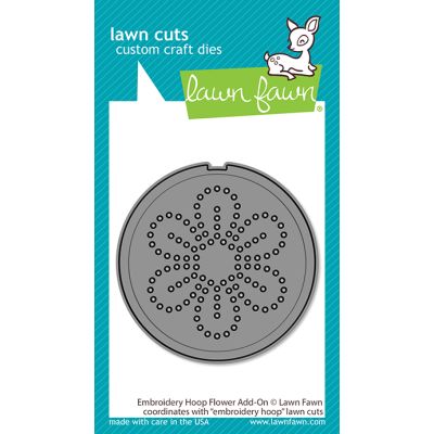 embroider hoop flower add-on die by Lawn Fawn at Seven Hills Crafts UK stockist 5 star rated for customer service, speed of delivery and value