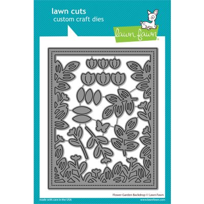 flower garden backdrop die by Lawn Fawn at Seven Hills Crafts UK stockist 5 star rated for customer service, speed of delivery and value