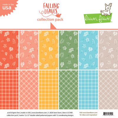 Lawn Fawn Falling Leaves 12 x 12 Paper Pack perfect for scrapbooking and making gift boxes