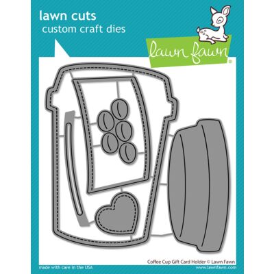 Lawn Fawn Coffee Cup Gift Card Holder Die perfect for creating coffee themed gift cards