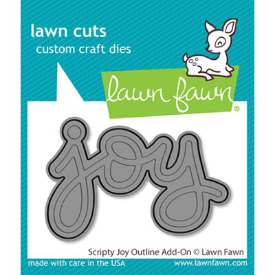 Lawn Fawn Scripty Joy Outline Add-on Die - create the perfect background to make the word joy pop from your Christmas card