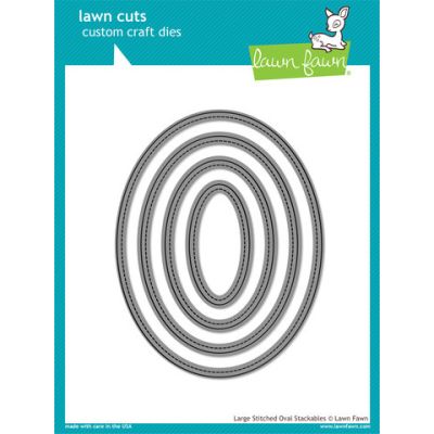 Large Stitched Oval Stackable Lawn Cuts Image 1